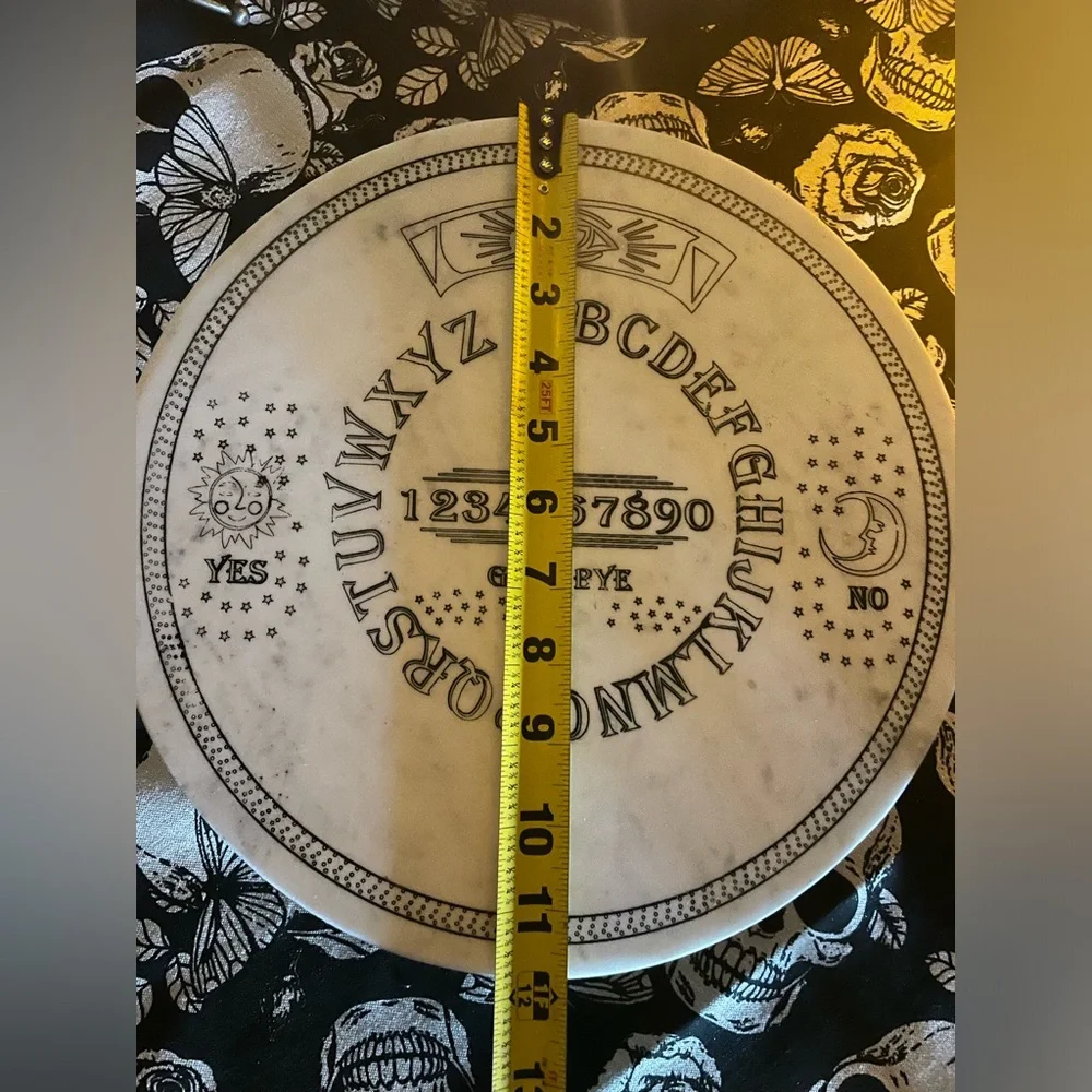 EUC Gothic Ouija Spirit Board Marble Cake/Dessert/Cheese Footed Serving Platter